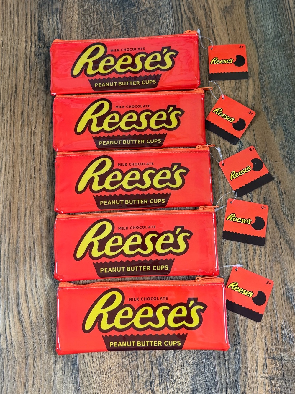 NWT 5 Reese’s candy bar plastic pencil pouches